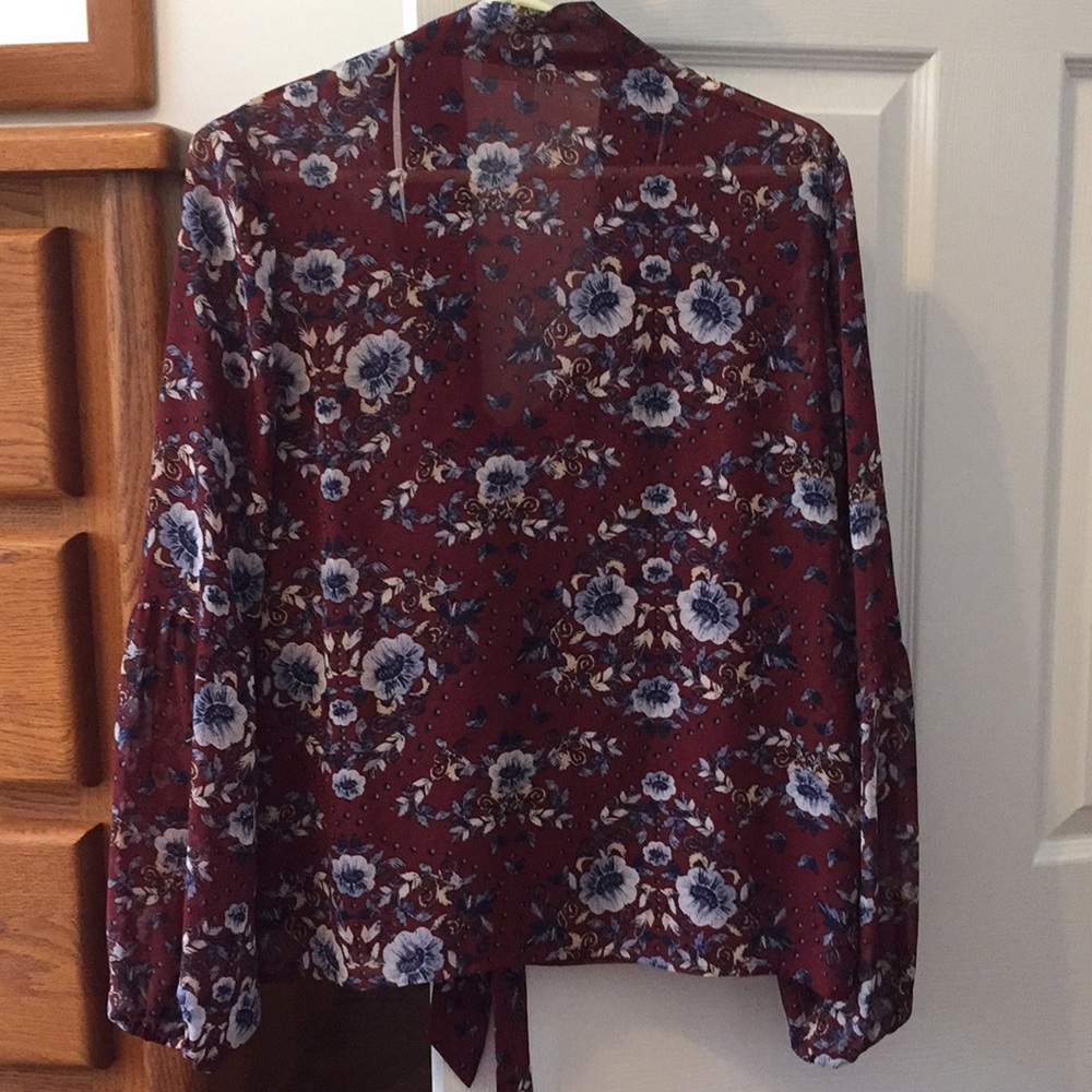 WAYF tie neck blouse - Picture 5 of 6
